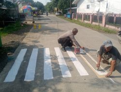 Ikhtiar Polisi di Indramayu Buatkan Zebra Cross depan Sekolah Guna Menjaga Keselamatan Para Murid SD