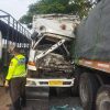 Truk Box dan Tractor Head Ringsek Berat Usai Kecelakaan di Pantura Losarang Indramayu