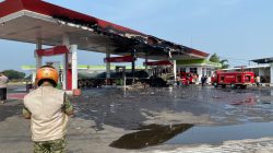 SPBU Tulungagung Indramayu Ditutup Sementara Usai Terbakar dan Dipasangi Garis Polisi